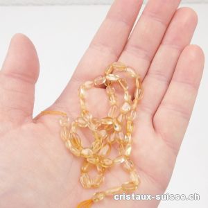 Rang Citrine claire, perles plates 5 à 7 mm / 40,5 cm