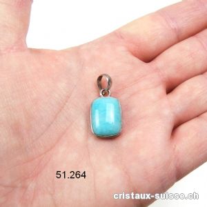 Pendentif Amazonite du Pérou 2,2 x 1,5 cm, en argent 925. OFFRE SPECIALE