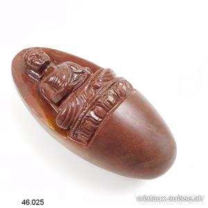 Lingam - Bouddha gravé Shiva Lingham 14 cm. Pièce unique 700 grammes