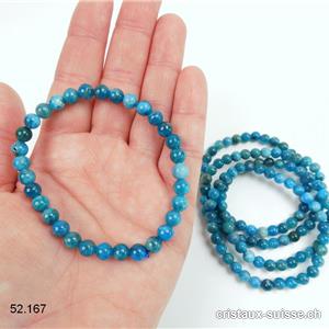 Bracelet Apatite bleue 6 - 6,5 mm, élastique 18,5 cm
