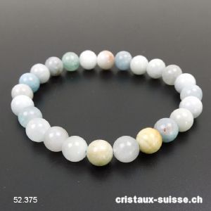 Bracelet Aigue-Marine - Béryl mixte 8 - 8,5 mm / 18,5 - 19 cm. Offre Spéciale