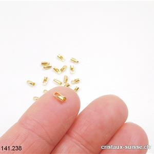 1 x Embout à écraser pour bande 1,2 à 1,5 mm, en argent 925 doré