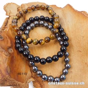 3 bracelets ENRACINEMENT et PROTECTION - Onyx, Oeil de Tigre, Hématite