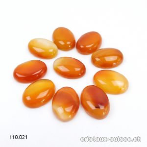 Cornaline moyen - clair, Cabochon 17,5 - 18 x 12,5 - 13 mm, non percé