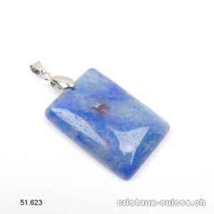 Pendentif Quartz bleu Cabochon avec clip en métal amovible