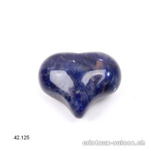 Coeur Sodalite 2,5 x 1,5 - 2 cm, foncée et bombé