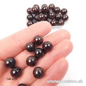 Grenat Almandin foncé, boule percée 9,5 - 10 mm