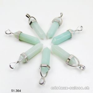 Pendentif Amazonite biterminé avec boucle métal 4 cm