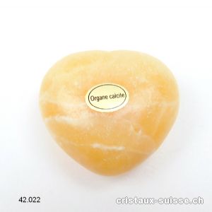 Coeur Calcite Jaune 4,5 x 4 x 2,3 cm, bombé