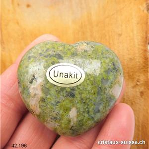 Coeur Unakite - épidote 4,5 x 4 x 2,3 cm, bombé. Pièce unique