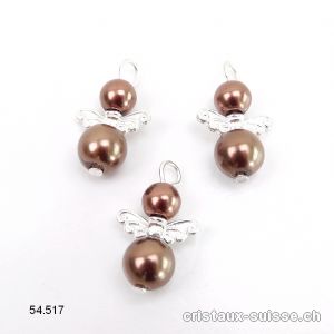 Charm Ange marron en métal 1,8 cm, avec boucle ouverte