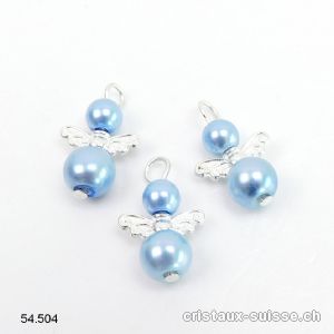 Charm Ange bleu ciel en métal 1,8 cm, avec boucle ouverte