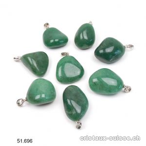 Pendentif Aventurine verte 2 - 2,5 cm avec boucle argent 925