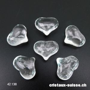 Coeur Cristal de Roche 2,5 x 2 cm