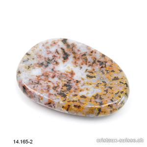 Jaspe Océan, pierre antistress incurvée 5 x 3,5 cm. Pièce unique
