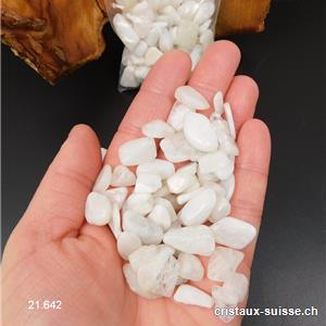 50 grammes Pierre de Lune blanche, petites pierres 5 à 15 mm