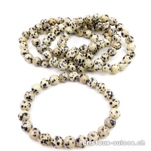 Bracelet Jaspe Dalmatien 8,5 mm / 19 cm