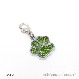 Charm Patte d'animal VERT 1,6 cm, en métal avec fermoir