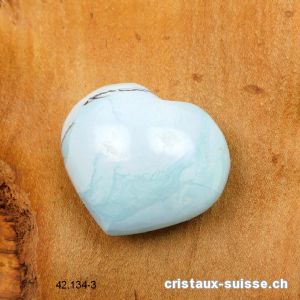 Coeur Turquoise - Dickite de Madagascar 3,8 x 3,4 cm, bombé. Pièce unique