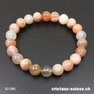 Bracelet Pierre de Lune 8 - 8,5 mm, élastique 18 - 18,5 cm.  Offre Spéciale