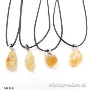 Pendentif Citrine morceau brut 1,5 à 2,5 cm et Collier. Offre Spéciale