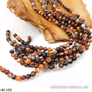 Rang Agate Sardonyx 6 - 6,5 mm / 36 - 38 cm, env. 62 boules