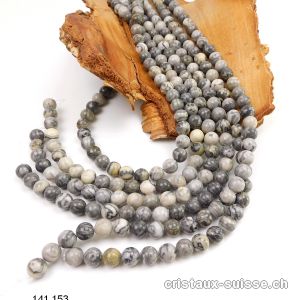 Rang Agate Crazy Lace grise 8,5 mm / 38 cm, env. 44 boules