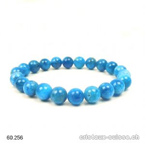 Bracelet Apatite bleue 8 - 8,5 mm / 18,5 cm. Taille M