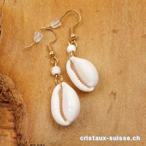 Boucles d'oreilles Coquillage 1,5-2 cm, métal dorée