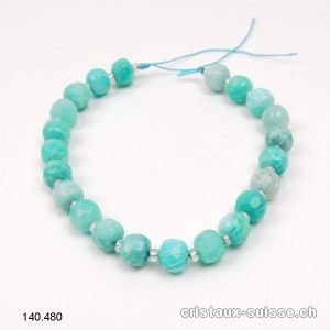 Demi-Rang Amazonite FACETTEÉ 8 x 6 mm / 22 perles. Qual. A