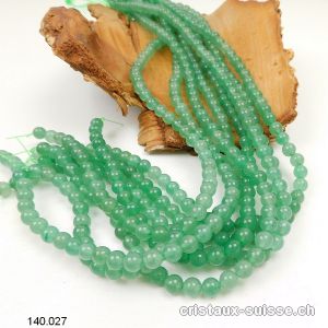 Rang Quartz vert 6,5 mm / 38 cm, env. 60 boules. Offre Spéciale
