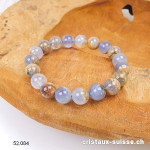 Bracelet Calcédoine brèchée 10 mm / 18 cm. Qual. A