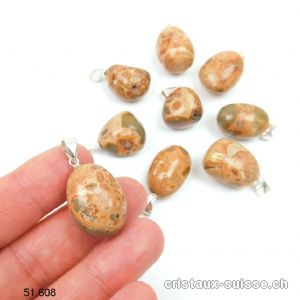 Pendentif Oncolite du Pérou 1,5 - 2 cm avec boucle argent 925