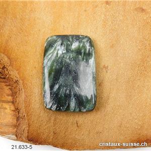Séraphinite de Sibérie, polygone 3,3 x 2,2 x ép. 0,6 cm. Pièce unique