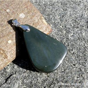 Pendentif Obsidienne oeil céleste avec clip métal. Pièce unique