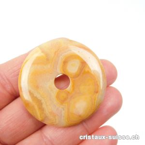 Agate Crazy Lace beige, donut  4 cm. Pièce unique