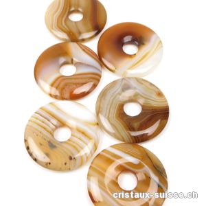 Agate brun-café strié, Donut 3 cm