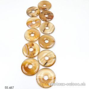 Agate brun clair Donut 3 cm