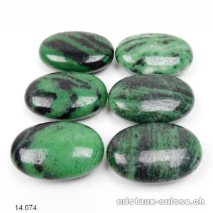 Zoïsite verte - noire, pierre anti-stress arrondie 4,5 x 3 cm