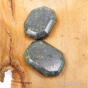 Chrysocolle - Diorite pierre anti-stress à pans coupés 3,8 x 3 cm