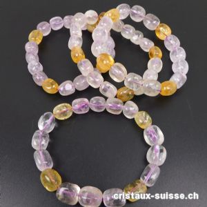 Bracelet Améthyste claire - Citrine 10-12 mm / 19,5 - 20 cm