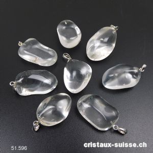 Pendentif Cristal de Roche 2 - 2,5 cm en argent 925