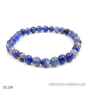 Bracelet Sodalite 6 - 6,5 mm, élastique 18,5 cm. Offre Spéciale