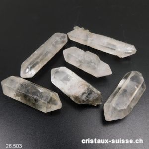 Cristal de roche biterminé brut 3,5 à 5,5 cm/9 - 11 grammes