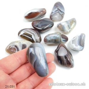 Agate Botswana beige-brun-gris 4 à 5 cm. Taille XL