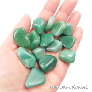 Aventurine verte, pierres roulées AB. Lot 100 Gr.