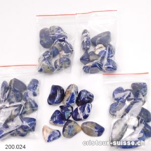 Sodalite, pierres roulées AB. Lot 100 Gr.