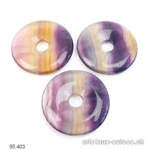 Fluorite arc-en-ciel, Donut 4 cm. Qual. A, avec couleur jaune