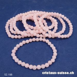 Bracelet Quartz Rose 6 mm / 18,5-19 cm. Taille M