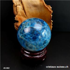 Boule Apatite bleue 8,7 cm. Pièce unique 1'144 grammes. Offre Spéciale